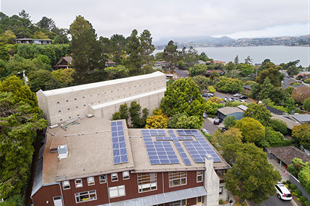 American Solar installed this cross-shaped array atop St. Stephen's Episcopal Church in Belvedere, Calif. 